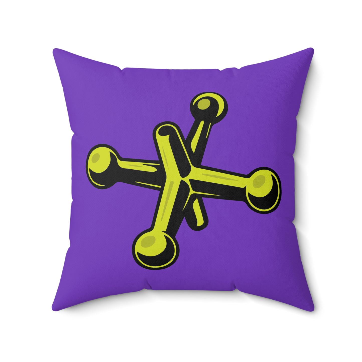 Quadratisches Kissen Jacks aus Wildlederimitat, Pistazie – Lila