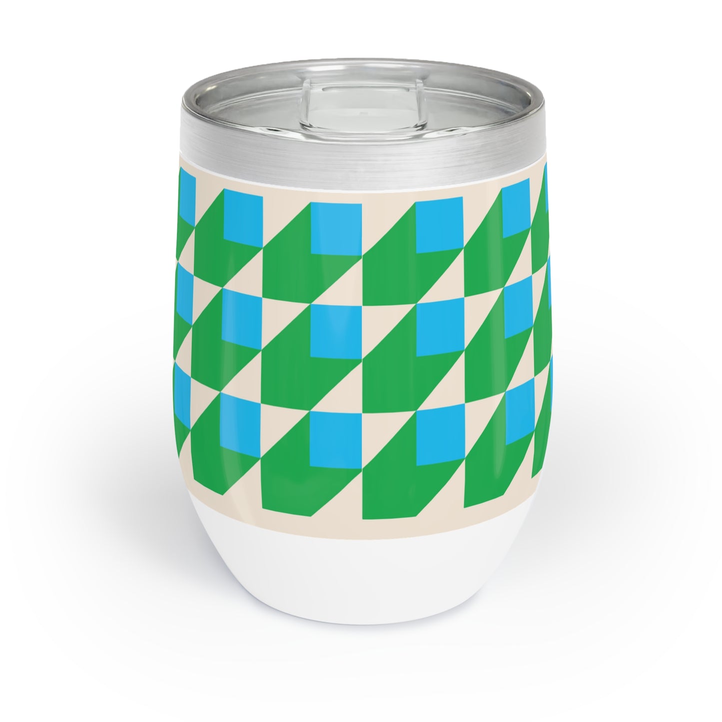 Chill Wine Tumbler Blue Cubes