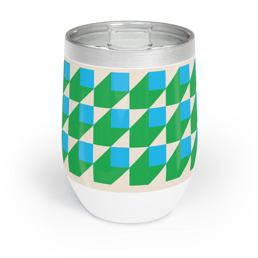 Chill Wine Tumbler Blue Cubes