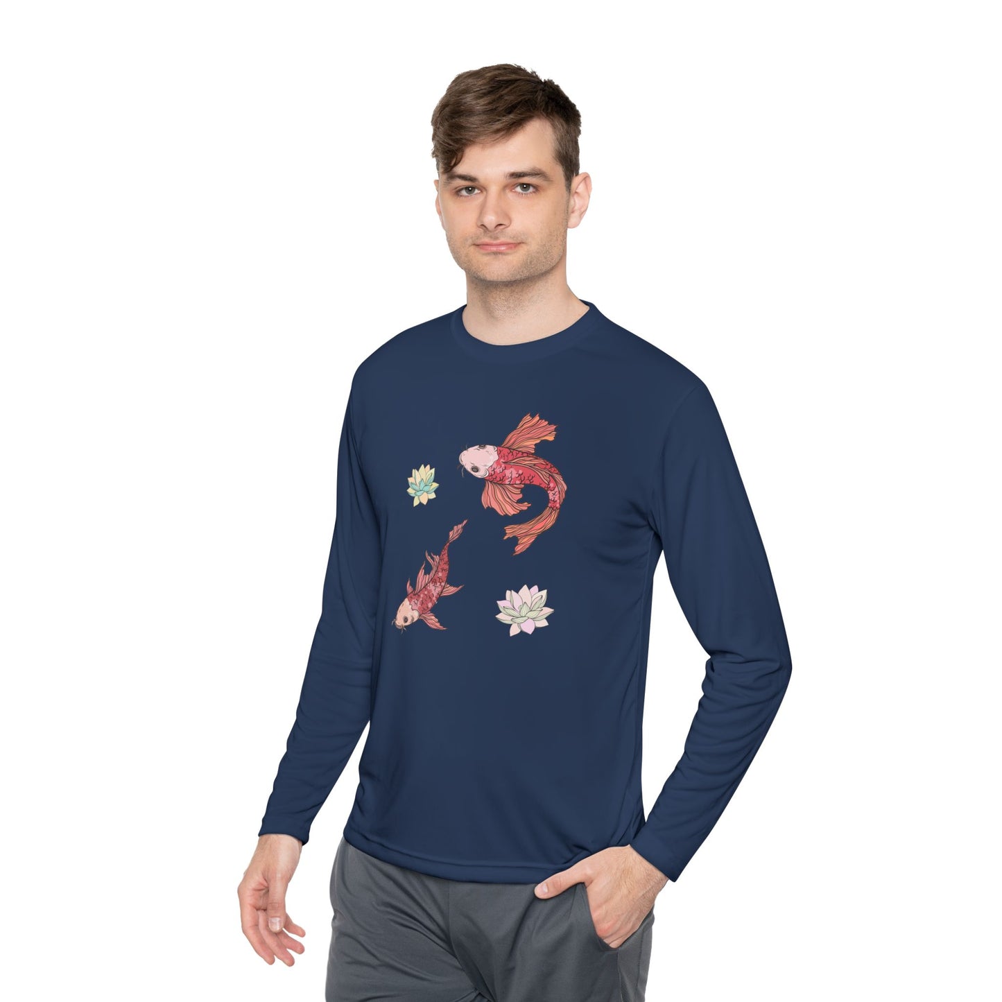 Unisex Langarmshirt Leicht Vplants - Koi