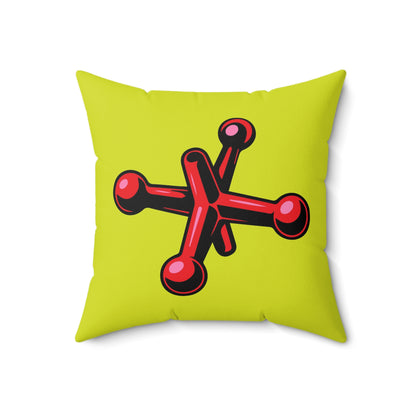 Quadratisches Kissen Jacks aus Wildlederimitat, rot – pistazie