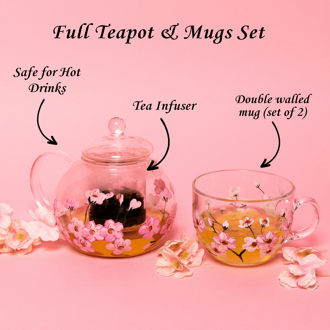 Painted Cherry Blossom Tea Pot