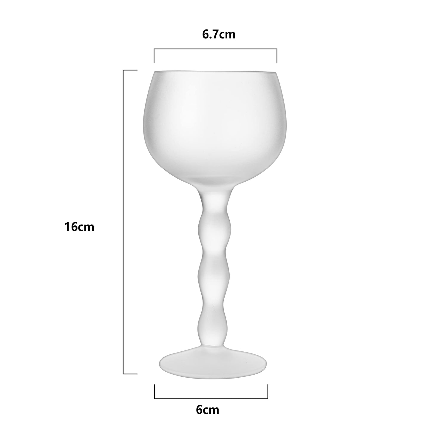 The Wine Savant Aesthetic Cloud Elegant Crystal Wine & Water Glasses, Hand Blown, Premium Trendy Sand Blasted Glasses - Stemmed Red White Wine Glasses, 100% Lead-Free - Pinot Noir - 7 oz Rim