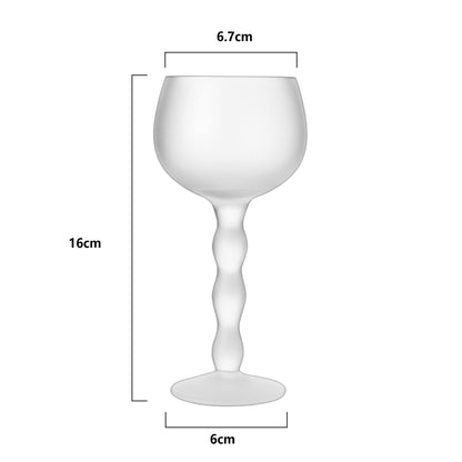 The Wine Savant Aesthetic Cloud Elegant Crystal Wine & Water Glasses, Hand Blown, Premium Trendy Sand Blasted Glasses - Stemmed Red White Wine Glasses, 100% Lead-Free - Pinot Noir - 7 oz Rim