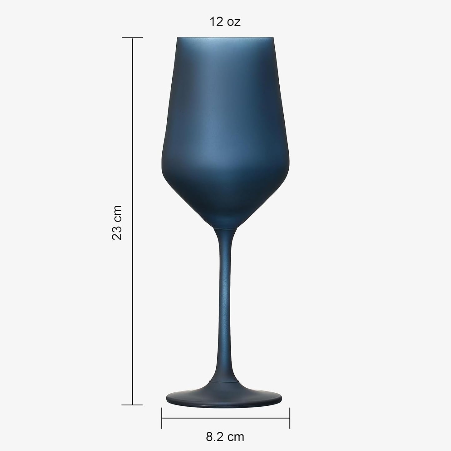 Frosted Colored Crystal Wine Glass | Set of 4 | Italian Style Tall Drinkware