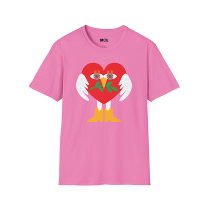 Peace & Love Heartfelt Unisex Softstyle T-Shirt