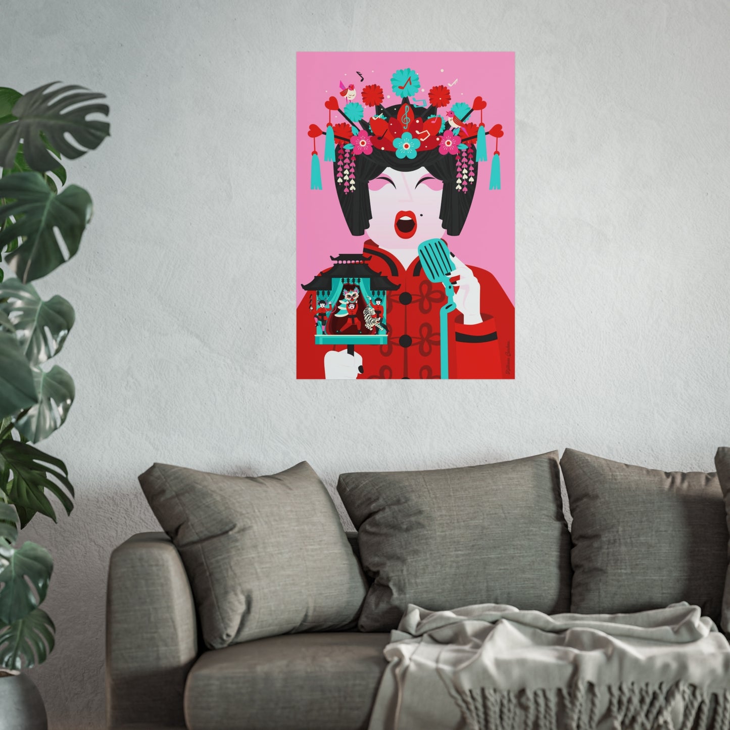 Giclée Fine Art Print - Arte de la Ópera de Beijing - El Cantante 