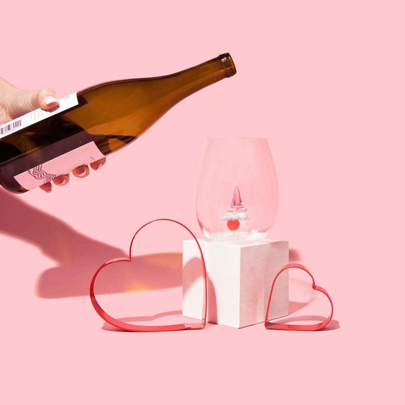 3D Gnome Heart Stemless Glasses