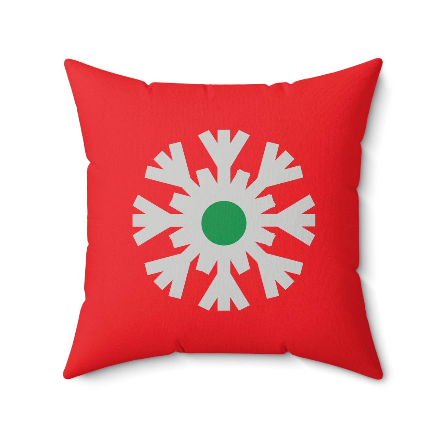 Faux Suede Square Pillow Christmas Snowflake flat