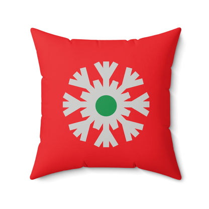 Faux Suede Square Pillow Christmas Snowflake flat