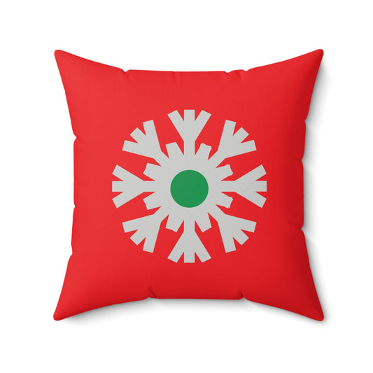 Faux Suede Square Pillow Christmas Snowflake flat