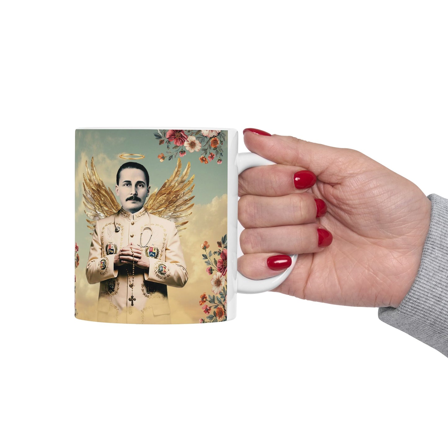 Ceramic Mug, (11oz, 15oz) San José Gregorio Hernández Vintage