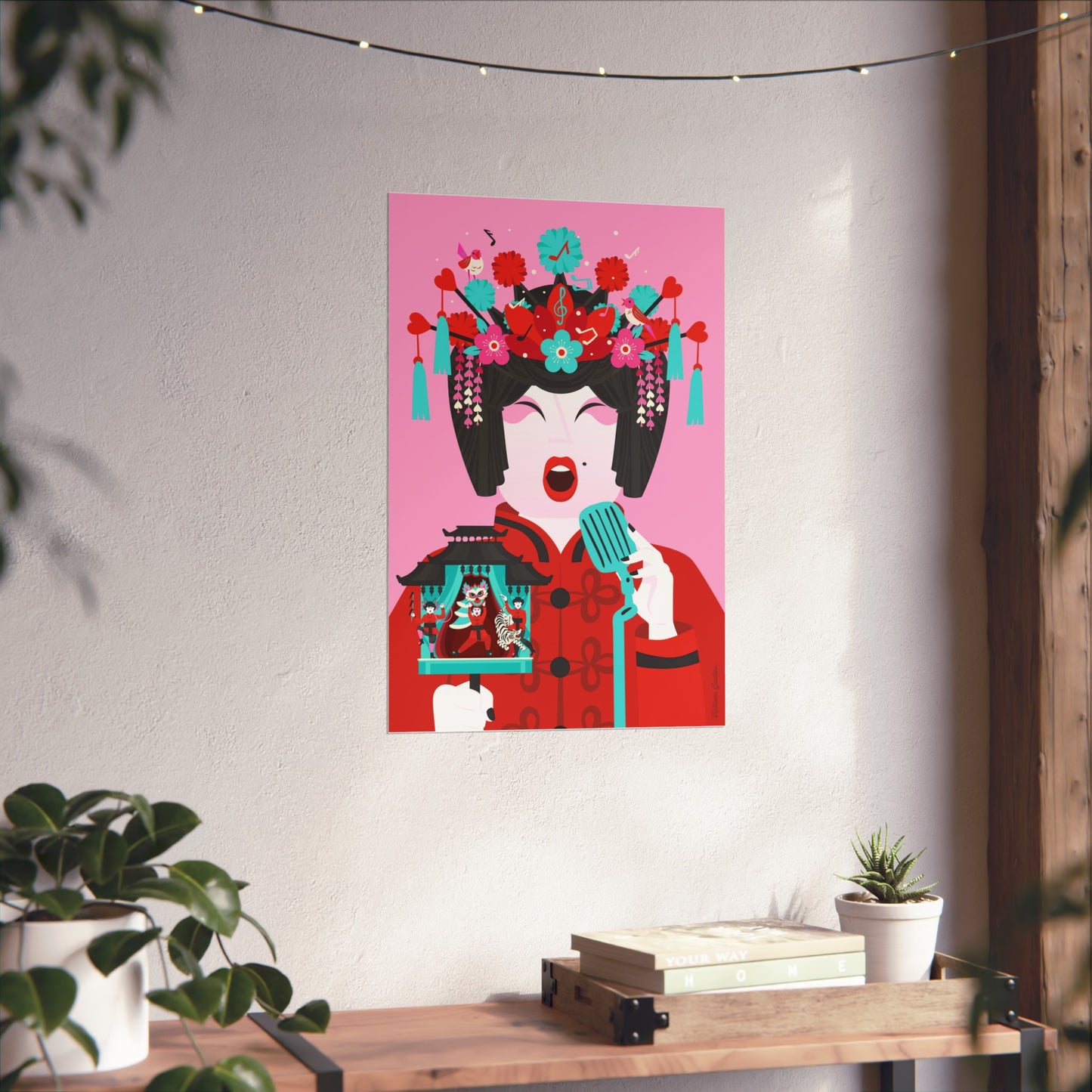 Giclée Fine Art Print - Arte de la Ópera de Beijing - El Cantante 