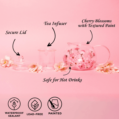 Painted Cherry Blossom Tea Pot