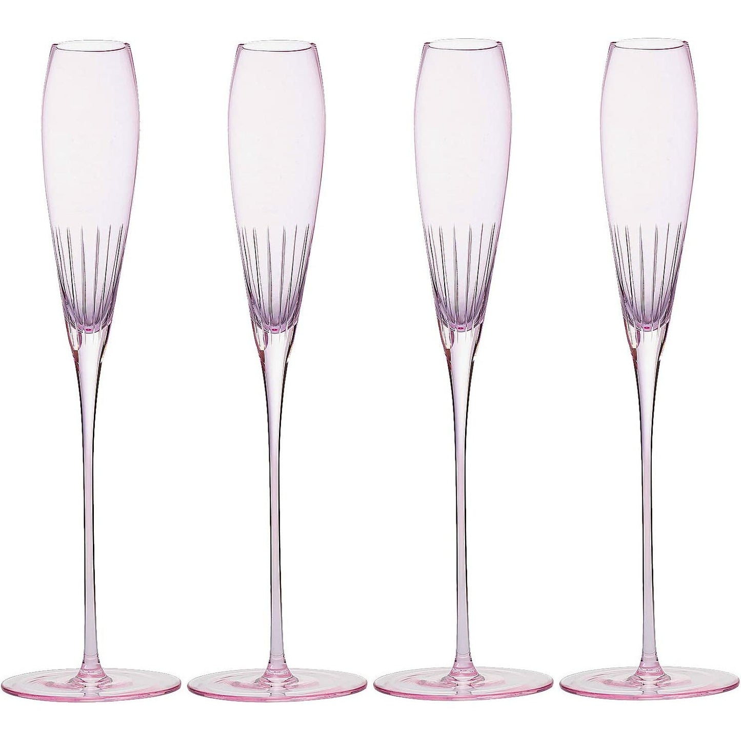 The Wine Savant Parisian Performance Glassware French Paris Collection Crystal Pink Glasses, Red & White Wines For Weddings Present Everyday Beautiful Gift Anniversary (Champagne)