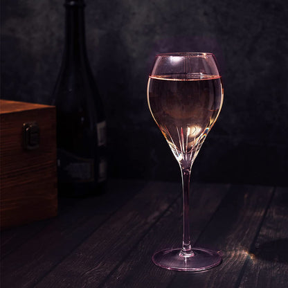 Paris Collection Crystal Pink Balloon Wine Glasses, Red & White Wines 14 oz Set of 4 by The Wine Savant - Extraordinary Parisian Glass, For Wedding Beautiful Present Anniversary Birthday Women Men Bar