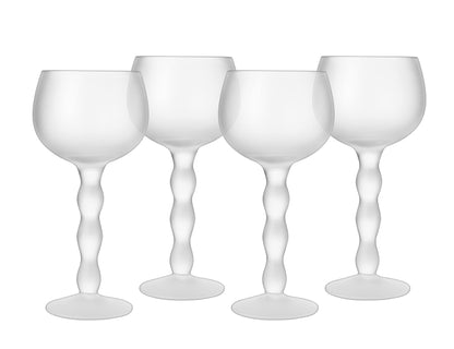 The Wine Savant Aesthetic Cloud Elegant Crystal Wine & Water Glasses, Hand Blown, Premium Trendy Sand Blasted Glasses - Stemmed Red White Wine Glasses, 100% Lead-Free - Pinot Noir - 7 oz Rim