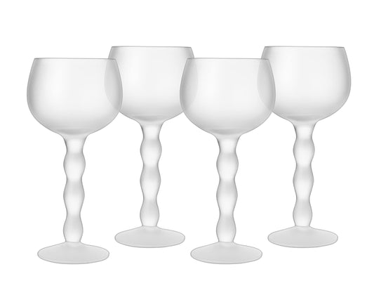 The Wine Savant Aesthetic Cloud Elegant Crystal Wine & Water Glasses, Hand Blown, Premium Trendy Sand Blasted Glasses - Stemmed Red White Wine Glasses, 100% Lead-Free - Pinot Noir - 7 oz Rim