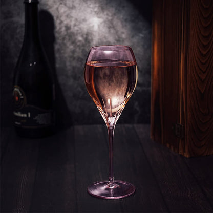 Paris Collection Crystal Pink Balloon Wine Glasses, Red & White Wines 14 oz Set of 4 by The Wine Savant - Extraordinary Parisian Glass, For Wedding Beautiful Present Anniversary Birthday Women Men Bar
