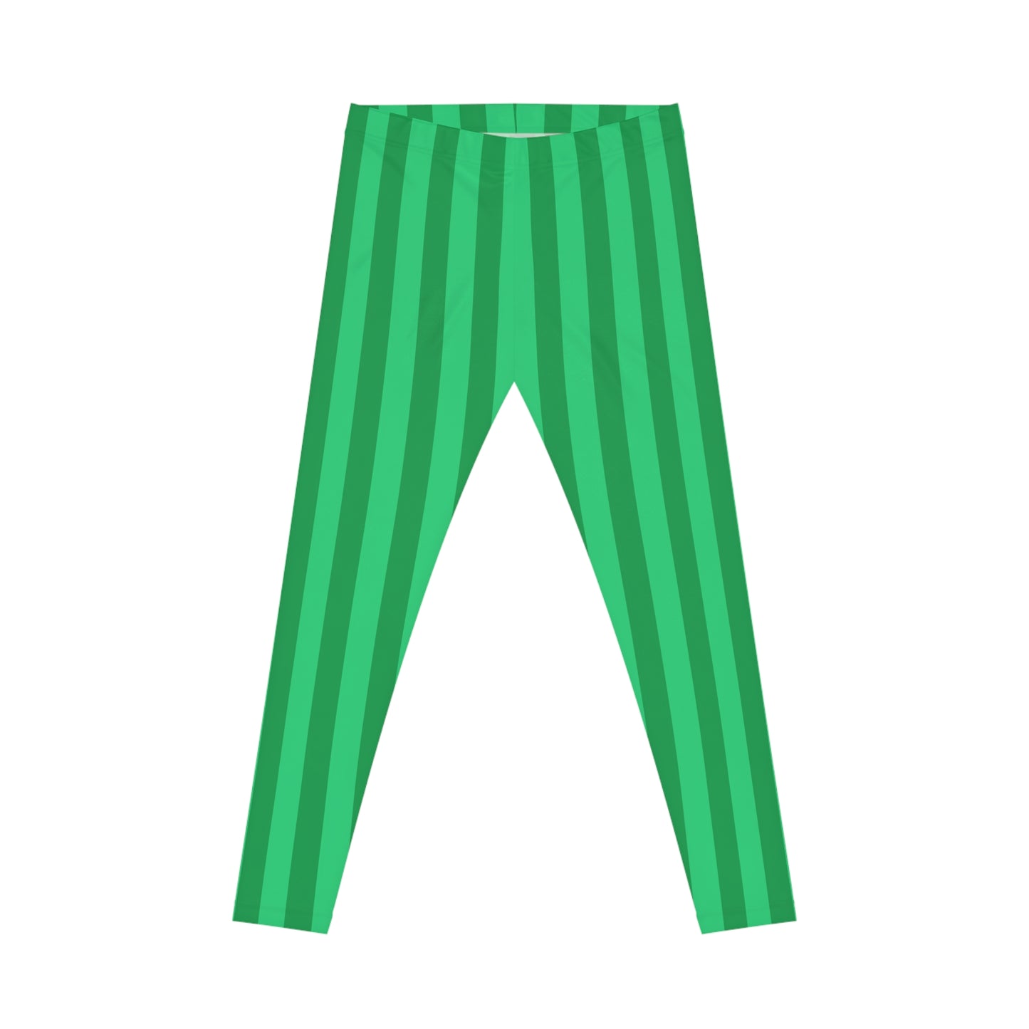 Women's Casual Leggings (AOP) Stripes green