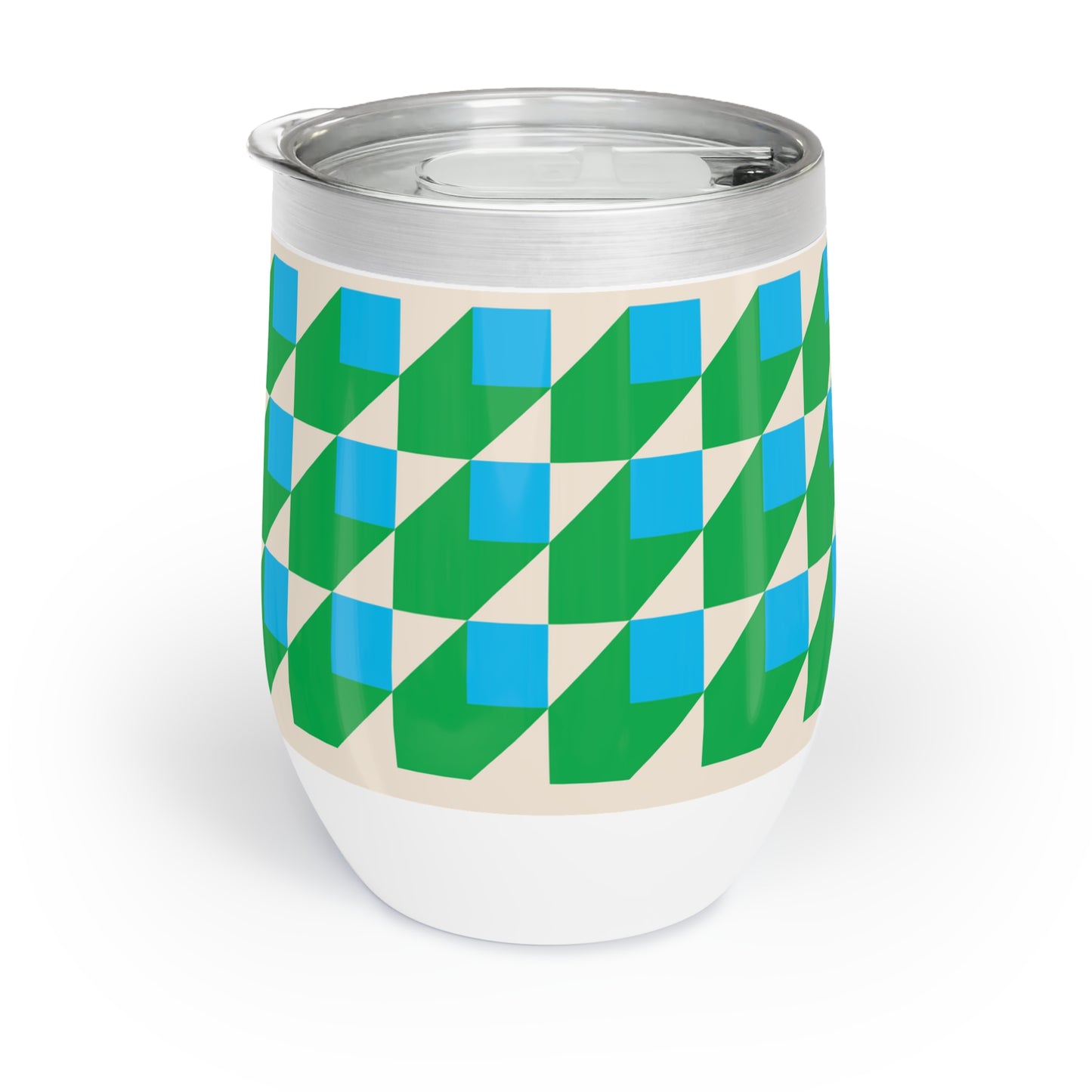 Chill Wine Tumbler Blue Cubes