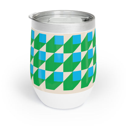 Chill Wine Tumbler Blue Cubes