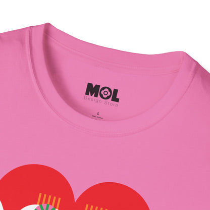 Peace & Love Heartfelt Unisex Softstyle T-Shirt