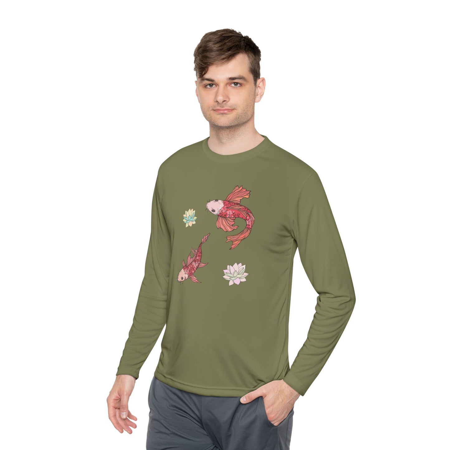Unisex Langarmshirt Leicht Vplants - Koi