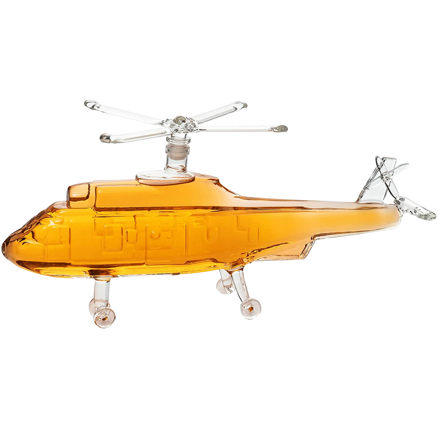 Helicopter Wine & Whiskey Decanter Black Hawk Chopper 8" x 16" The Wine Savant - Heli Gifts for Men - Glass Helicopter Figurine Gift, Bourbon and Scotch Decanter - Military Veteran Gifts - 750ml