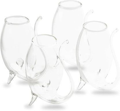 Crystal Port and Dessert Wine Sippers, Dry Sherry, Cordial, Aperitif & Nosing Copitas Tasting Glass - Dinner Drink Glassware Glasses | Set of 4 - 3 oz Sipper | - The Wine Savant