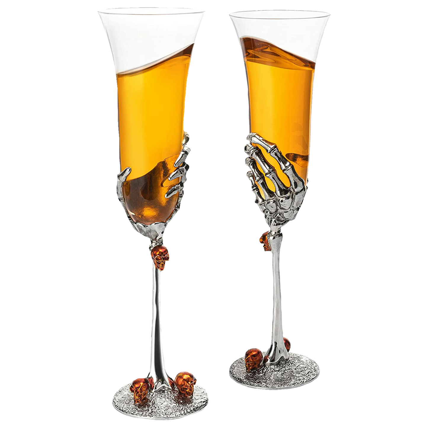 Stemmed Skeleton Champagne Glasses Set of 2 by The Wine Savant