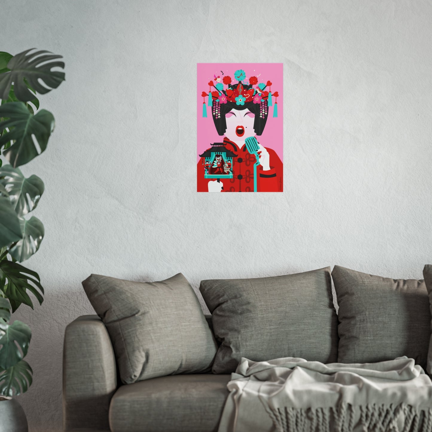 Giclée Fine Art Print - Arte de la Ópera de Beijing - El Cantante 
