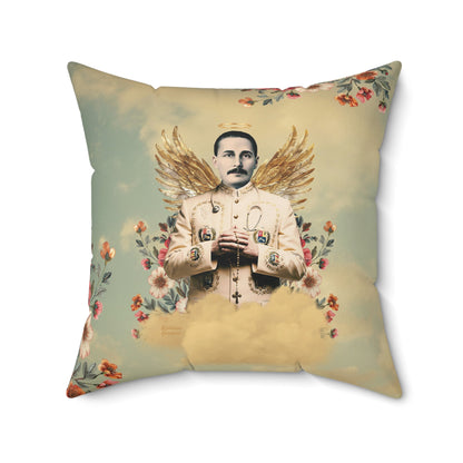 Faux Suede Square Pillow José Gregorio Hernández Vintage