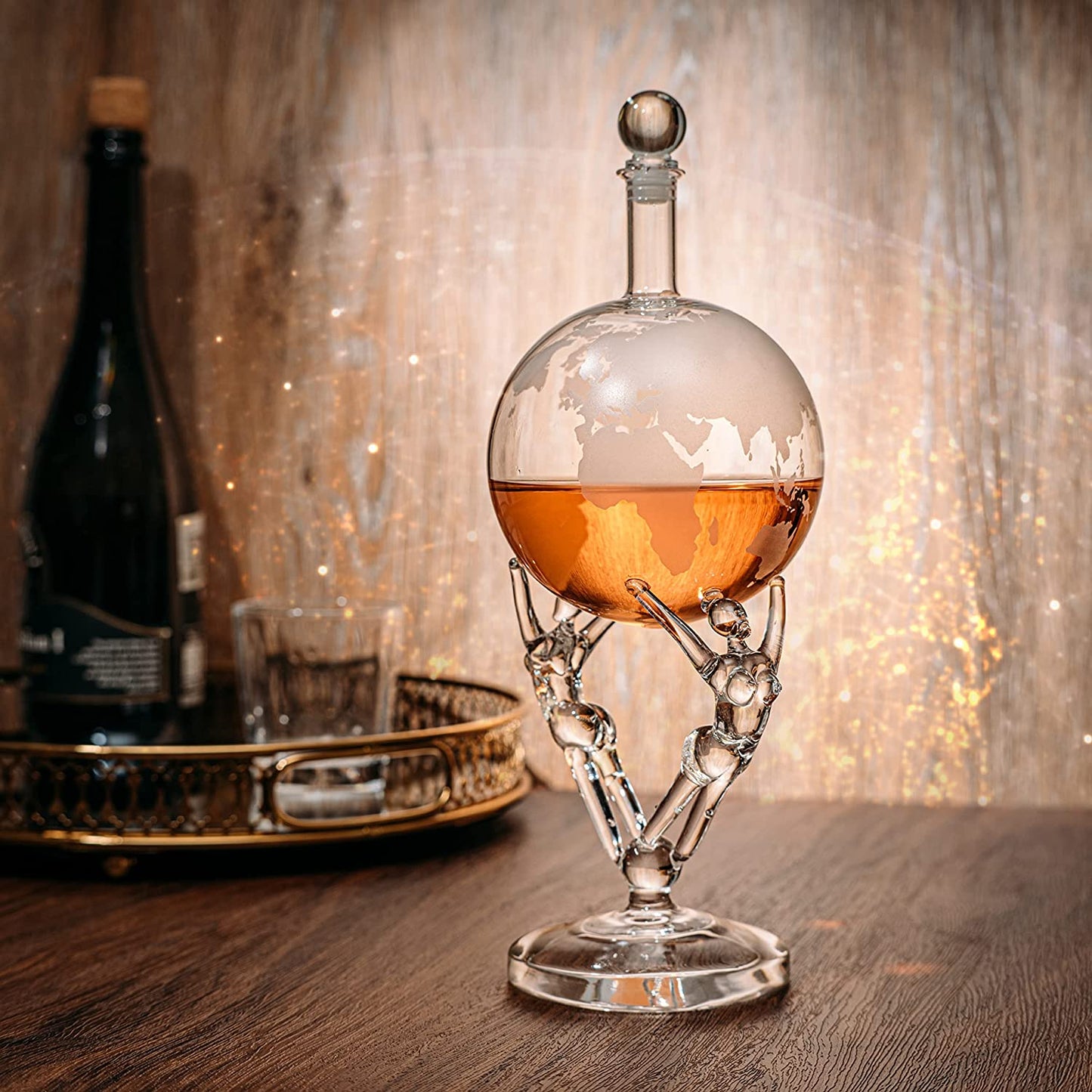 Love Crystal Decanter, For Wine & Whiskey The Wine Savant - 12" Tall - Spirits, Whiskey, Scotch, Bourbon, Cognac and Brandy - 500mL - By The Wine Savant - Lovers Globe Spouse, Partner Gifts