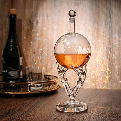 Love Crystal Decanter, For Wine & Whiskey The Wine Savant - 12" Tall - Spirits, Whiskey, Scotch, Bourbon, Cognac and Brandy - 500mL - By The Wine Savant - Lovers Globe Spouse, Partner Gifts