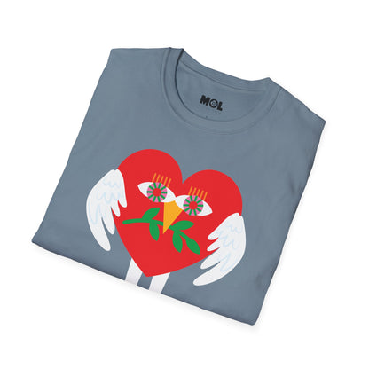Peace & Love Heartfelt Unisex Softstyle T-Shirt