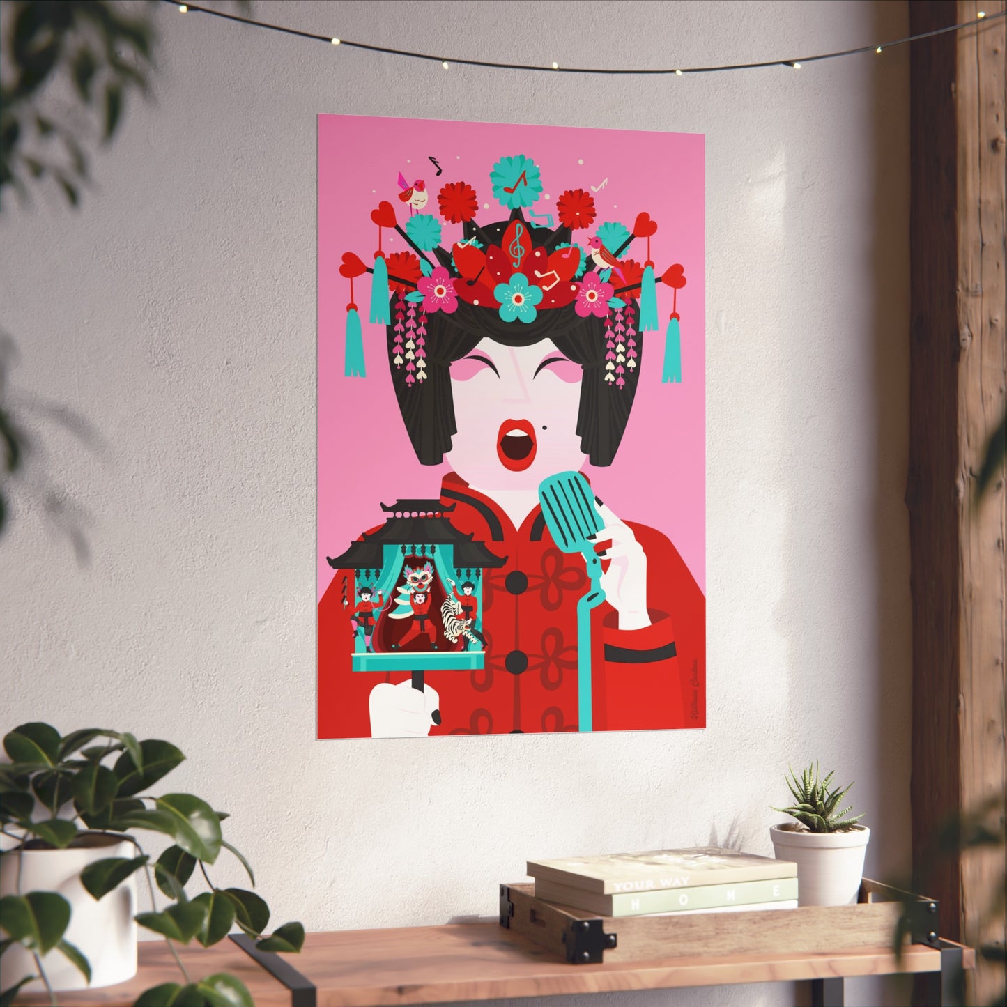 Giclée Fine Art Print - Arte de la Ópera de Beijing - El Cantante 
