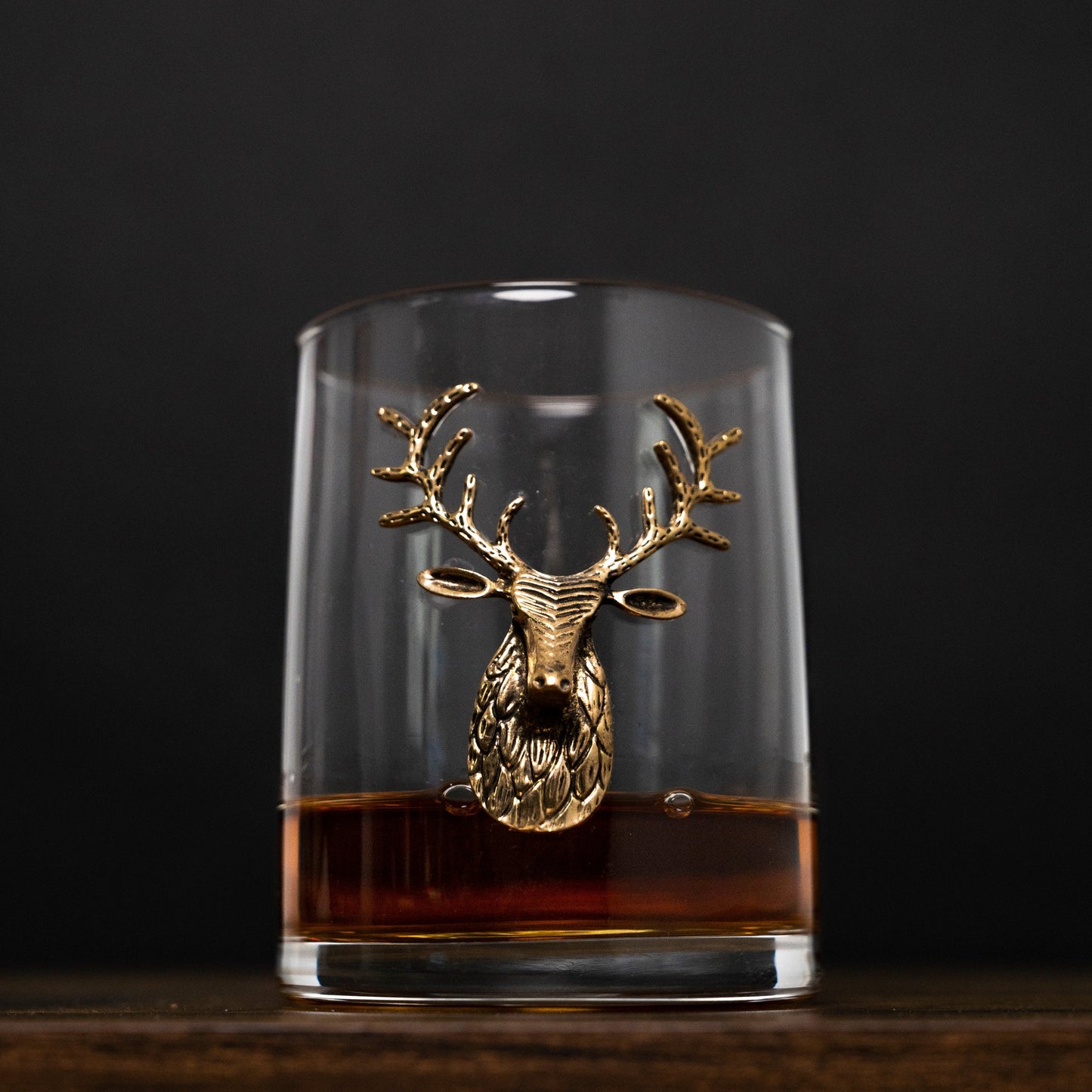 Gold Stag Deer Whiskey Glasses