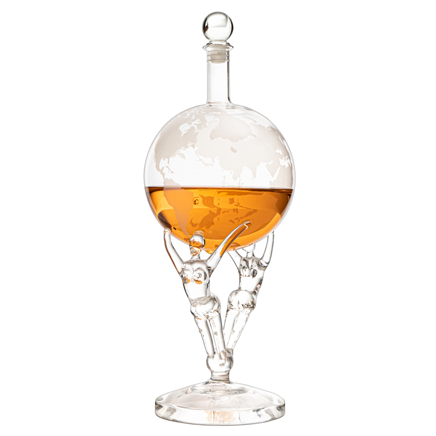 Love Crystal Decanter, For Wine & Whiskey The Wine Savant - 12" Tall - Spirits, Whiskey, Scotch, Bourbon, Cognac and Brandy - 500mL - By The Wine Savant - Lovers Globe Spouse, Partner Gifts
