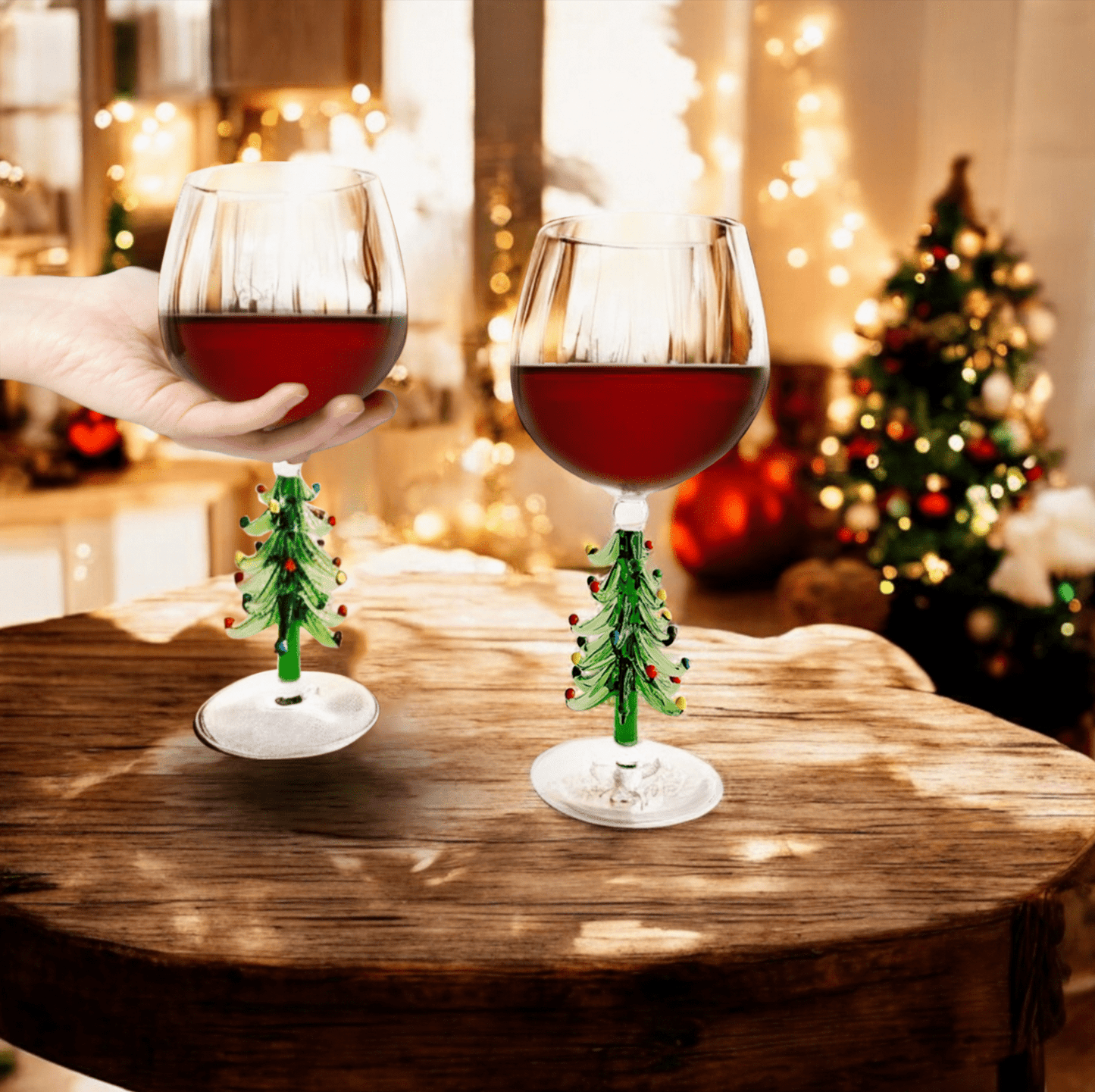 3D Christmas Tree Wine Glasses