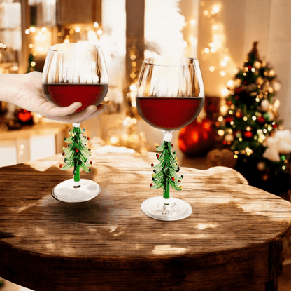 3D Christmas Tree Wine Glasses