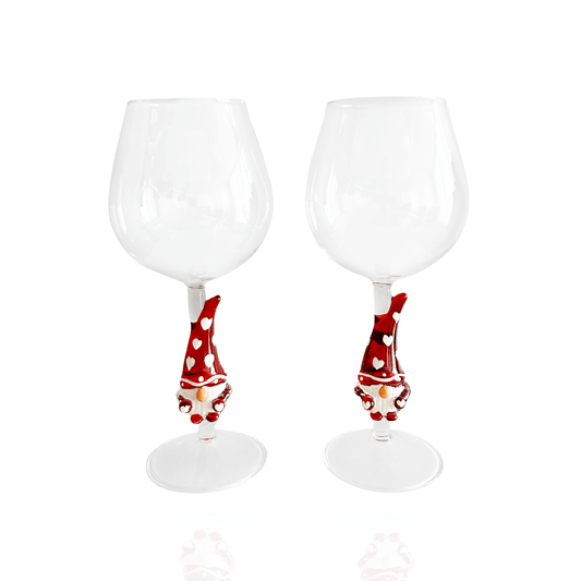 Christmas 3D Stemmed Gnome Wine Glasses