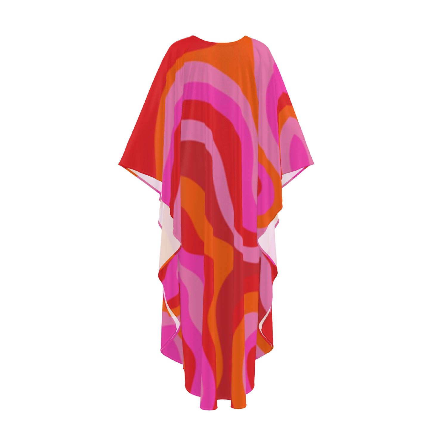 Pink Pop Waves Silk Kaftan