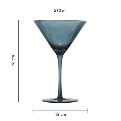 Colored Crystal Martini & Cocktail Glass Set of 6, Gift For Her, Wife, Mom Friend - Large 10 oz Glasses, Unique Italian Style Tall Drinkware - Drinkware, Dinner, Color Beautiful Glassware - (Pastel)