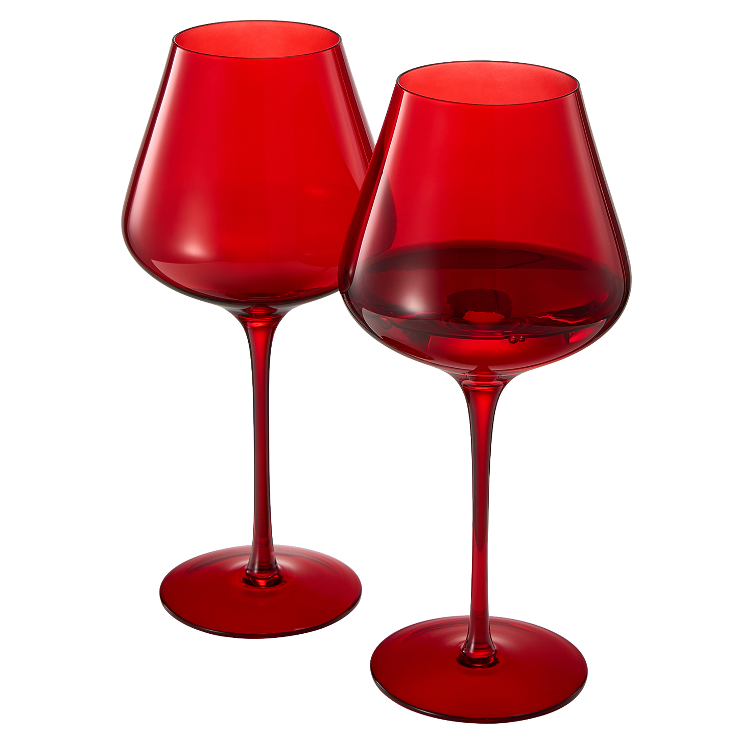 Crystal Christmas Holiday Red Colored Crystal Wine Glass Set of 2, Gift For Hosting, Her, Wife, Mom Friend - Large 20 oz Glasses, Unique Italian Style Tall Drinkware - Red & White, Color Glassware