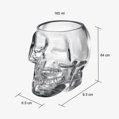 Skull Shot Glasses Set of 6 by The Wine Savant - 3oz Skull Glasses 3" H - Goth Gifts, Skull Gifts, Skull Decor, Skeleton Decor, Skull Shaped Glasses, Perfect for Halloween Themed Parties!