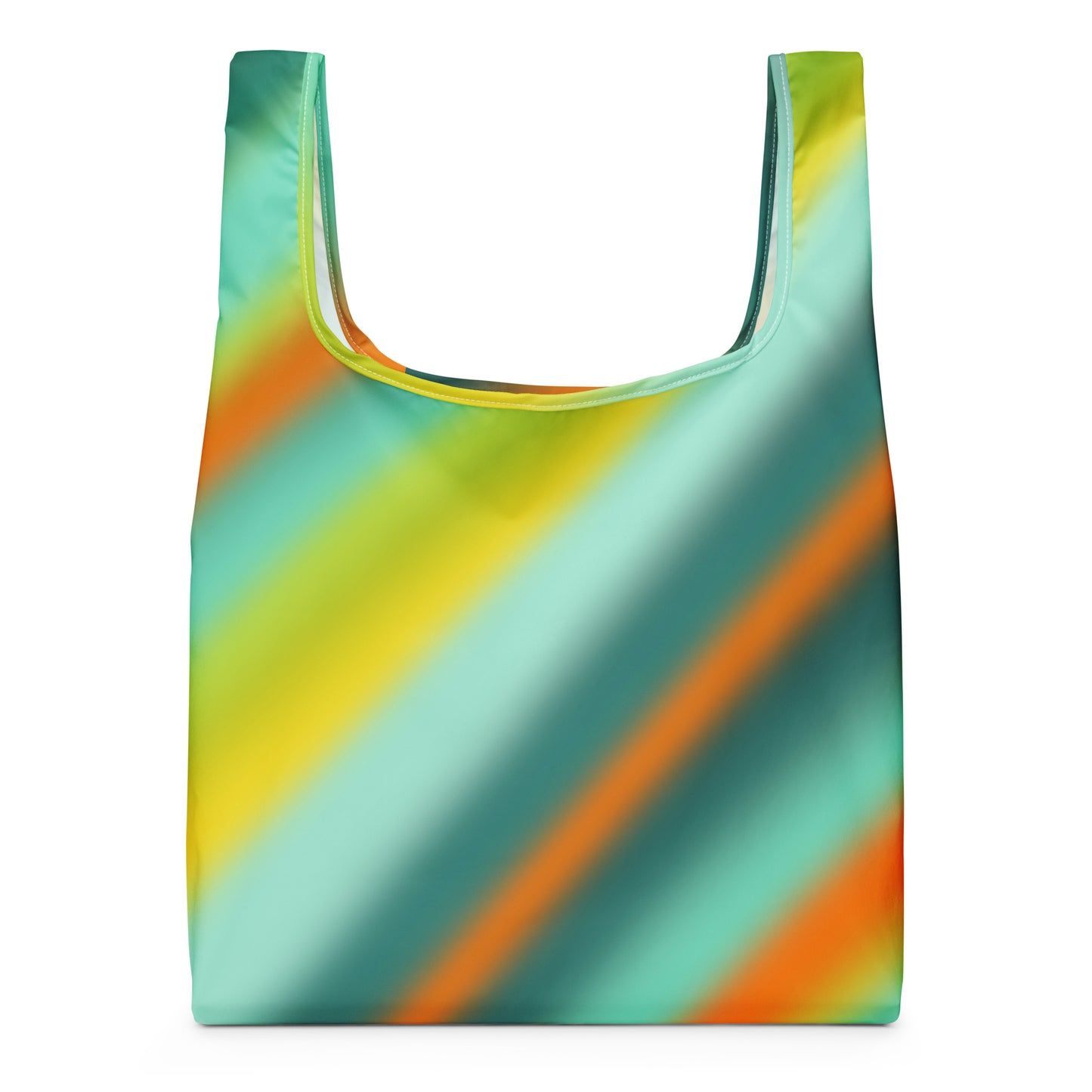 Shopping Bag Gradient Diagonal Stripe green