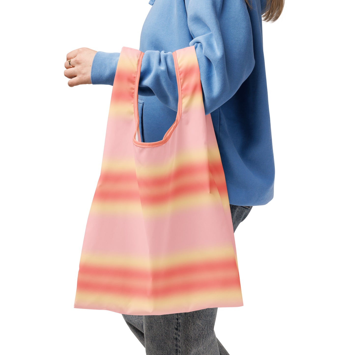 Shopping Bag Blurred Stripe Pink