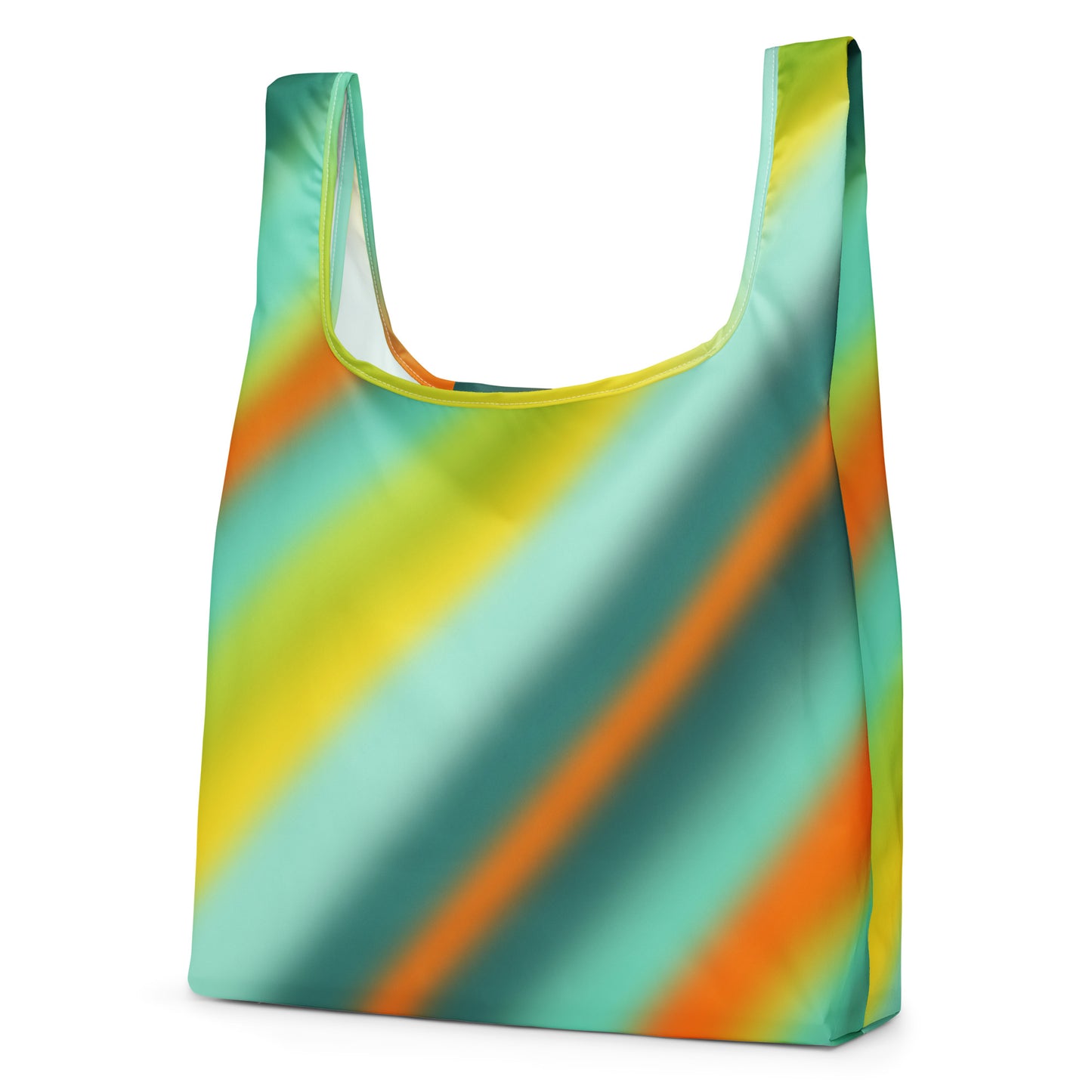 Shopping Bag Gradient Diagonal Stripe green