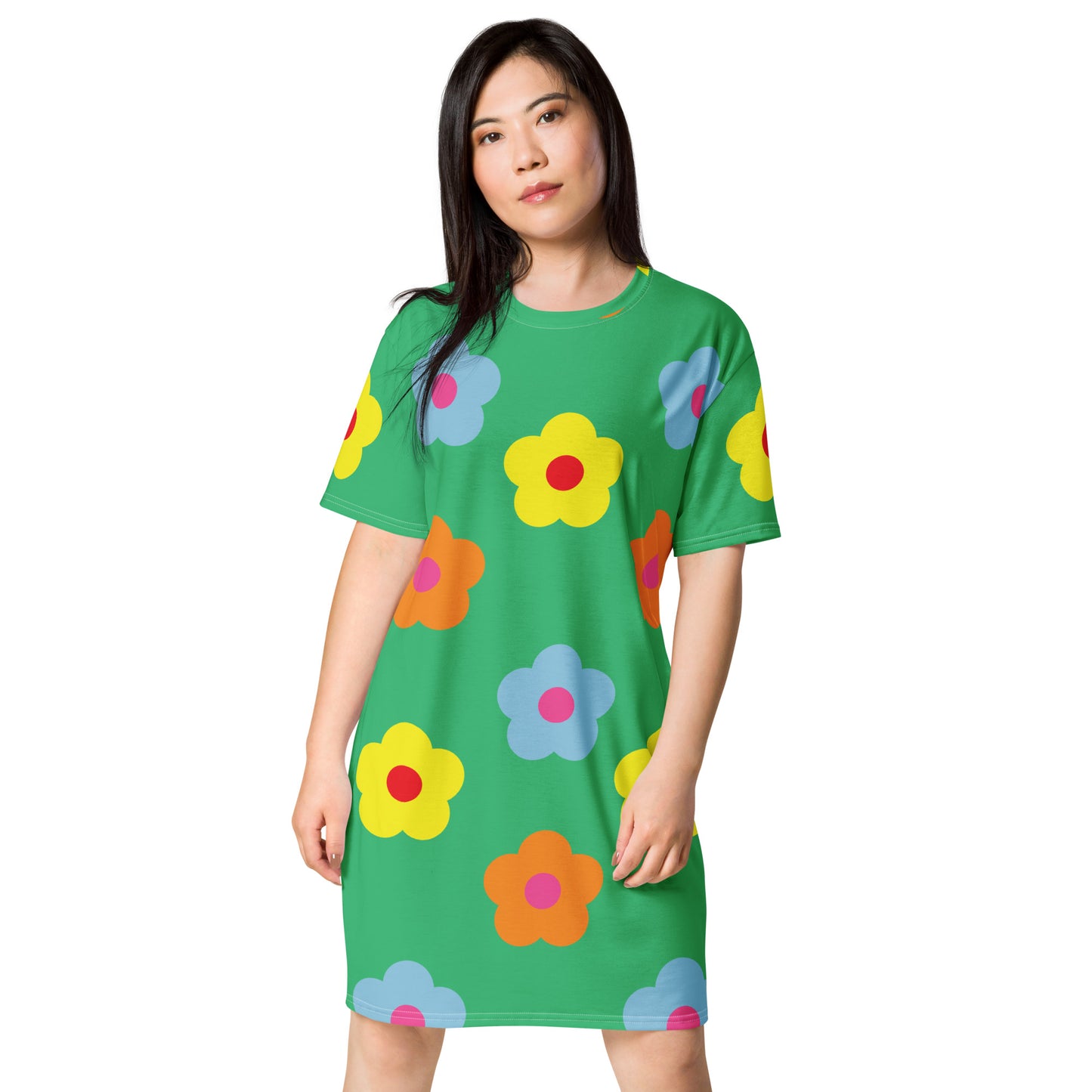 T-shirt dress Flower green